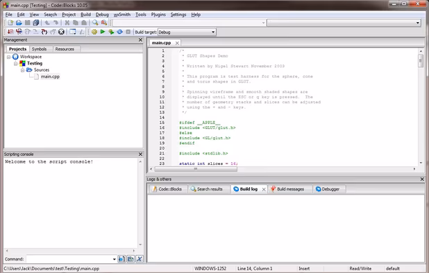 Code::Blocks screenshot 1