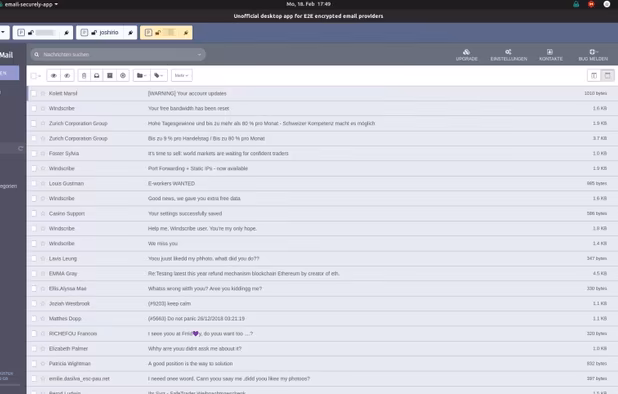 ElectronMail screenshot 1