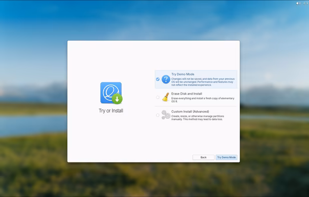 Installation Screen from ISO