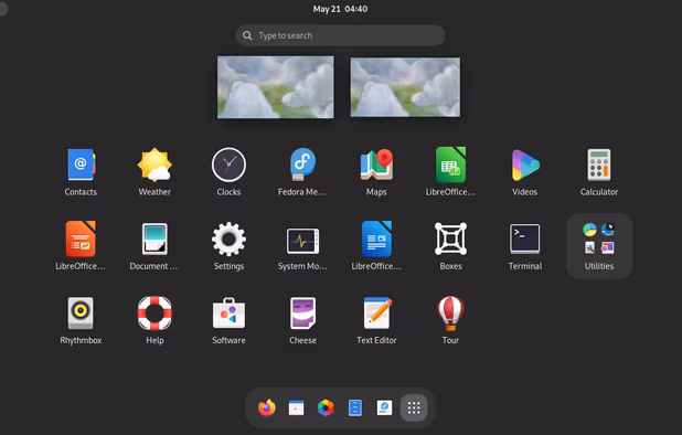 Fedora screenshot 2