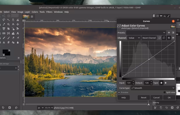 GIMP screenshot 1