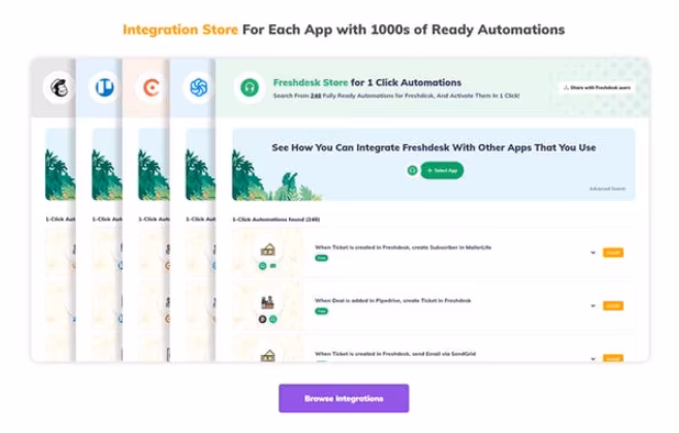 Integrately -1 Click integration screenshot 1