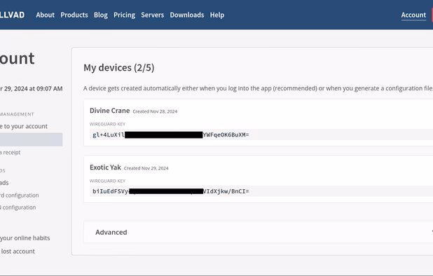 Mullvad VPN screenshot 1
