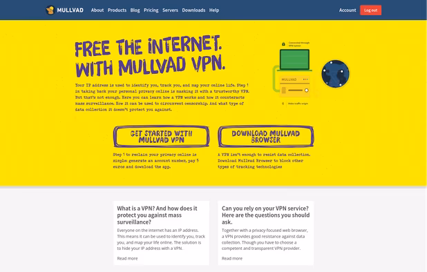 Mullvad VPN screenshot 1