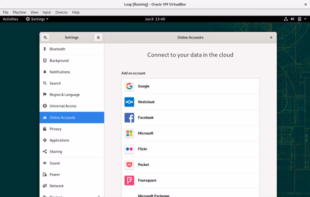 GNOME desktop in openSUSE Leap 15.2.