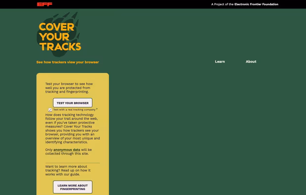 Cover Your Tracks screenshot 1