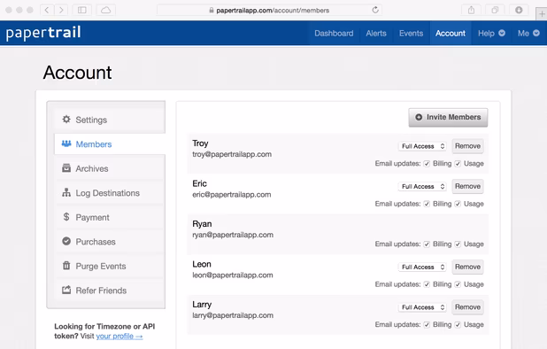 Papertrail screenshot 1