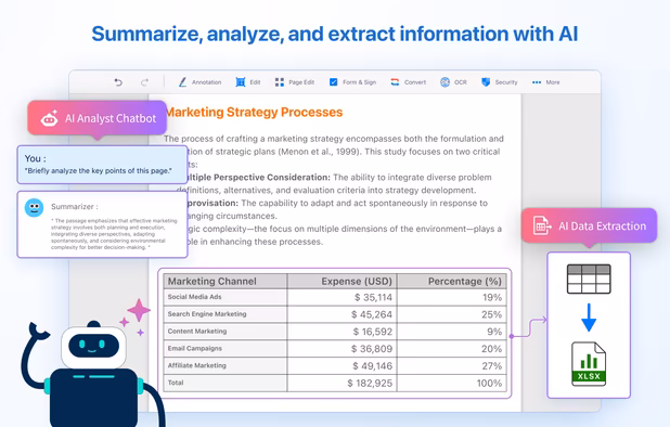 Summarize, analyze, and extract information with AI