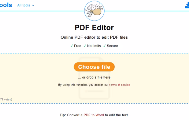 PDF Editor file selection window