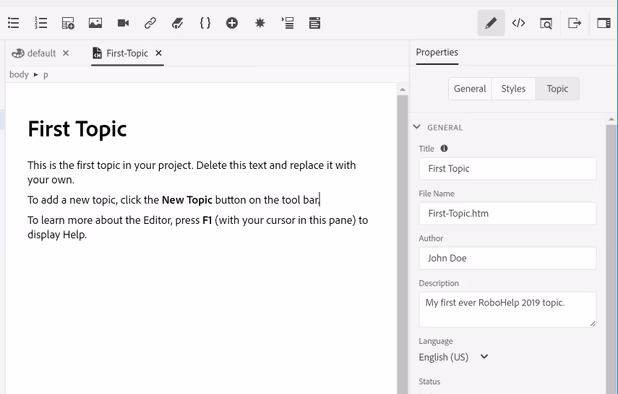 Adobe RoboHelp screenshot 1