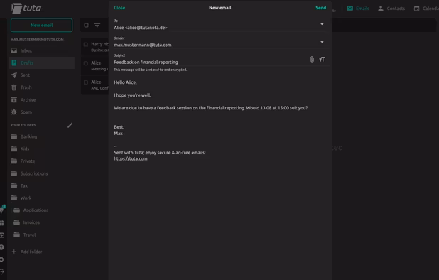 Tuta Mail screenshot 1