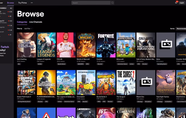 Categories on Twitch
