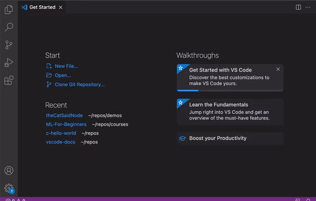 Visual Studio Code screenshot 1