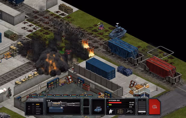 Gas tank on the factory is blown up