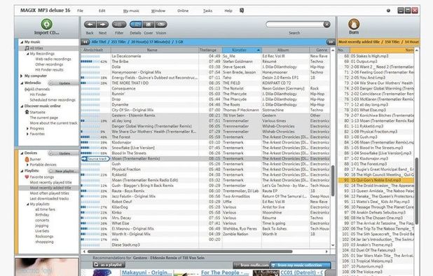 MAGIX MP3 Deluxe screenshot 1