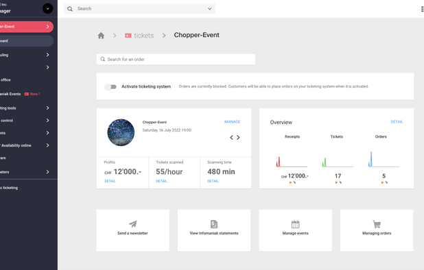 Infomaniak Ticketing screenshot 1