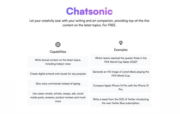 ChatSonic screenshot 1