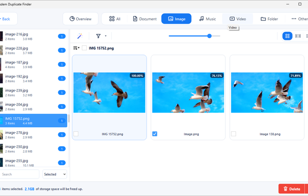 Windows UI: Similar photo groups detected by Meta AI's on-device DINOv2 Small model
