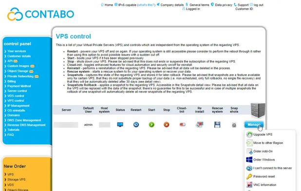 Contabo screenshot 1