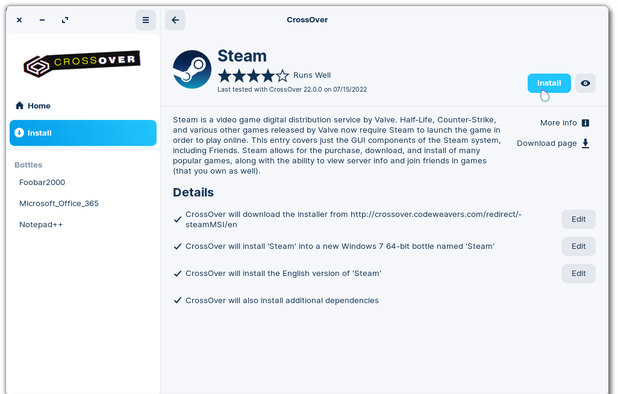 CrossOver screenshot 1