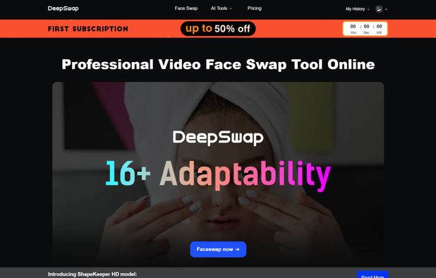 deepswap ai homepage