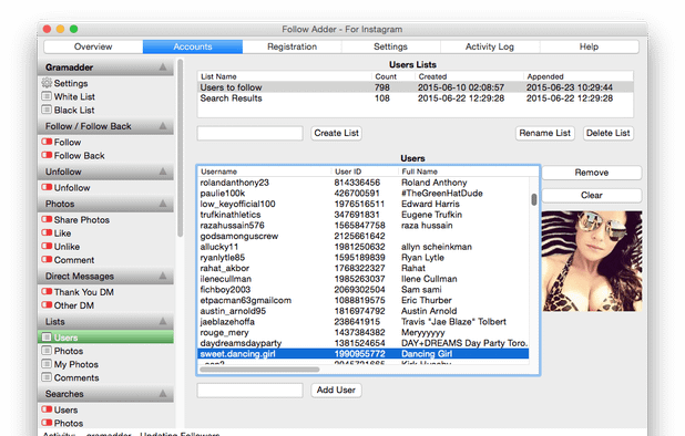 Followadder screenshot 1