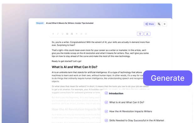 Blog generation tool