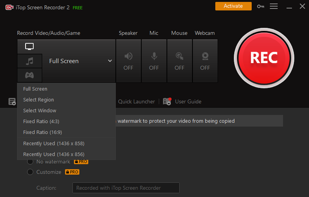 iTop Screen Recorder screenshot 1