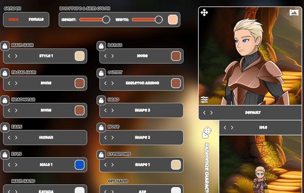 8D Character Creator: Downloadable character bust and ppritesheet ...