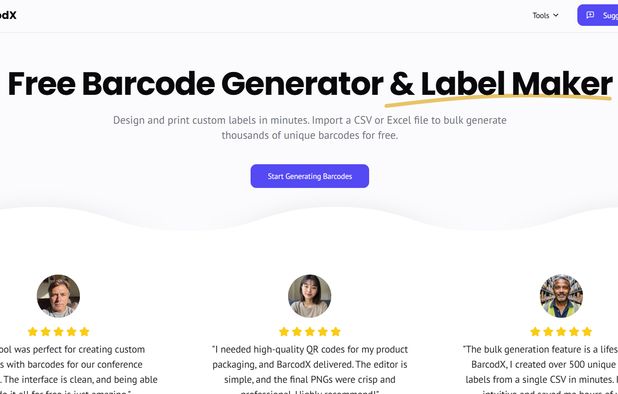 Barcodx: Free tools to design, print, and bulk generate custom labels ...