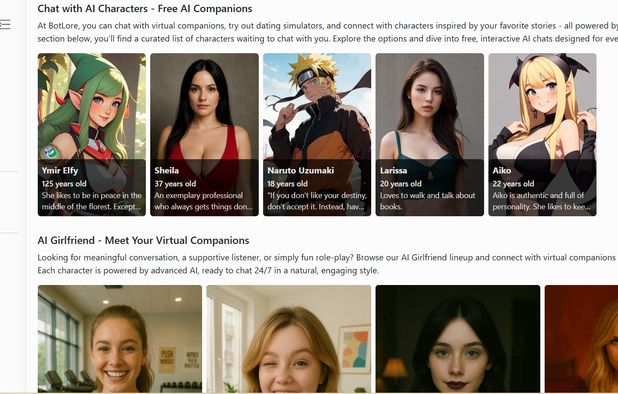 BotLore: Hosts free AI utilities for conversational chatbots, creative ...