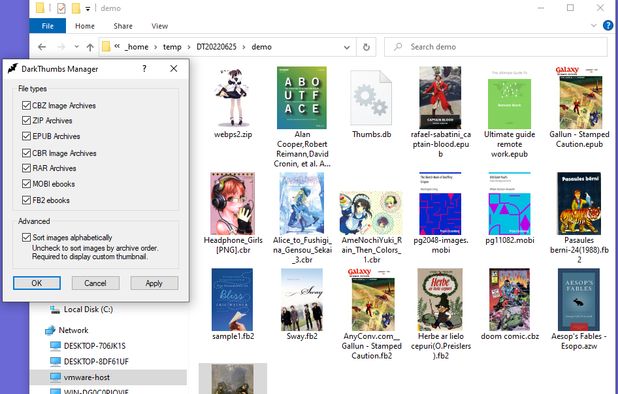 DarkThumbs: Adds thumbnail preview to Windows Explorer for EPUB, FB2 ...