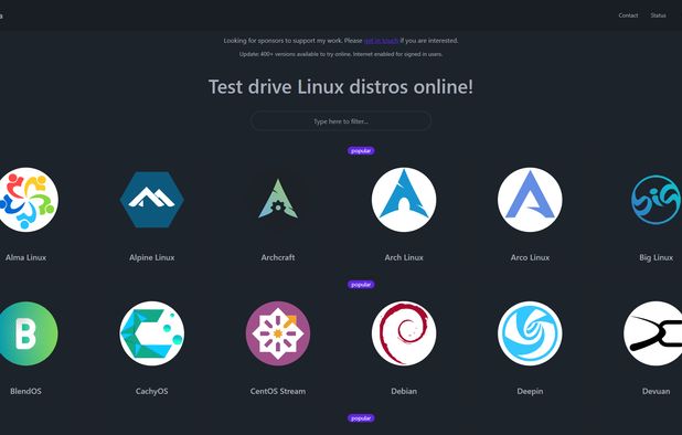 DistroSea: Test drive Linux distros online! | AlternativeTo