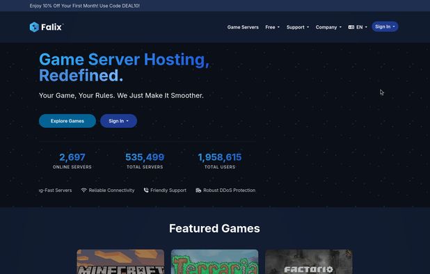 FalixNodes: Start your free Minecraft server in seconds. | AlternativeTo