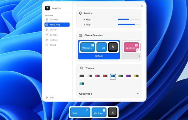 Keystroke Visualizer Kb File Keystro: Visual keystroke widget with cursor highlight and sound ...
