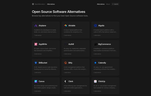 OpenAlternative: Community-driven list of open source alternatives to ...