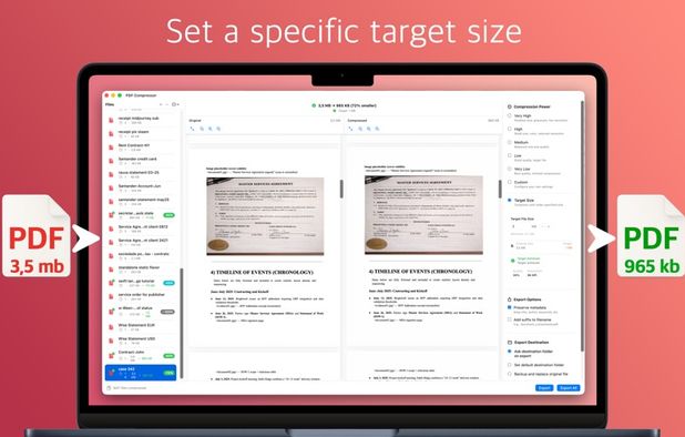 PDF Compressor - Reduce Sizes: Compress PDF files on Mac with target ...