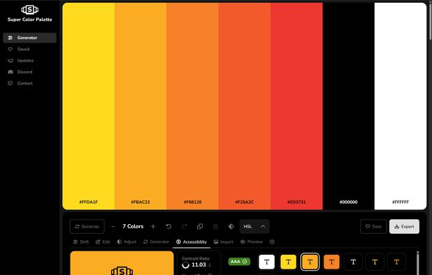 Super Color Palette: Generate super awesome color palettes by shifting ...
