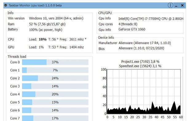 Net Monitor Taskbar Taskbar Monitor: - monitor computer parameters in the taskbar icon ...