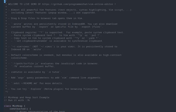 Vim Online Editor: This is "Vim Online", a vim editor in | AlternativeTo
