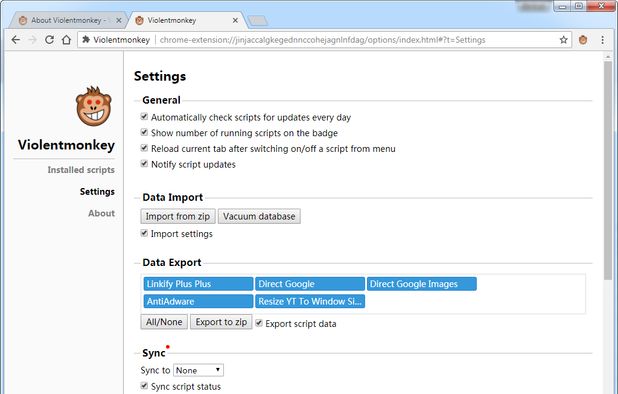 Violentmonkey: Userscript manager to support running userscripts in web ...
