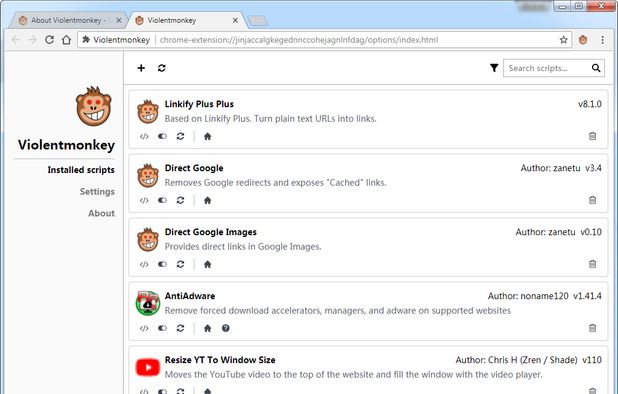Violentmonkey: Userscript manager to support running userscripts in web ...