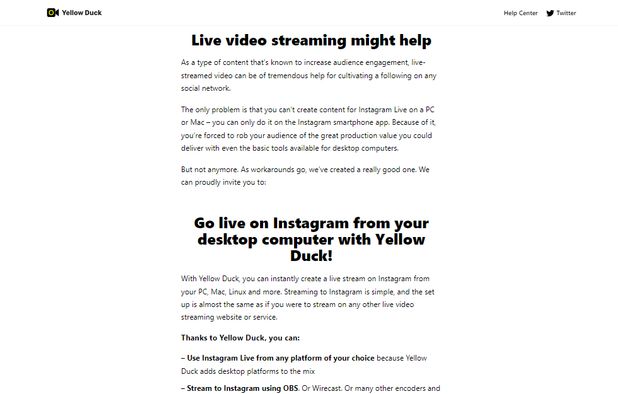 Yellow Duck Message YellowDuck: Application allows you to go live on | AlternativeTo