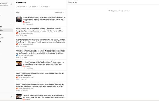 Zernio screenshot 1