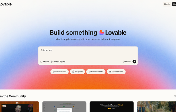 Lovable screenshot 1