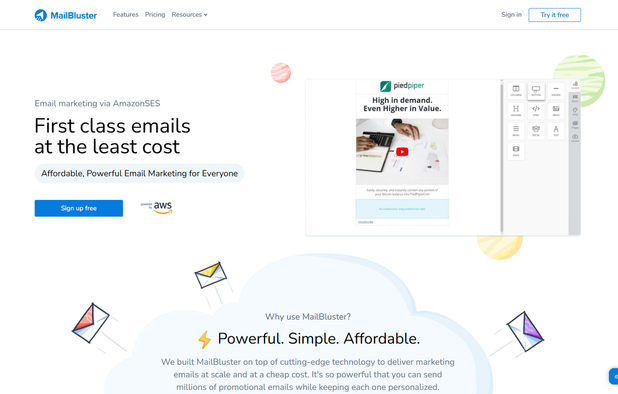 MailBluster Homepage
