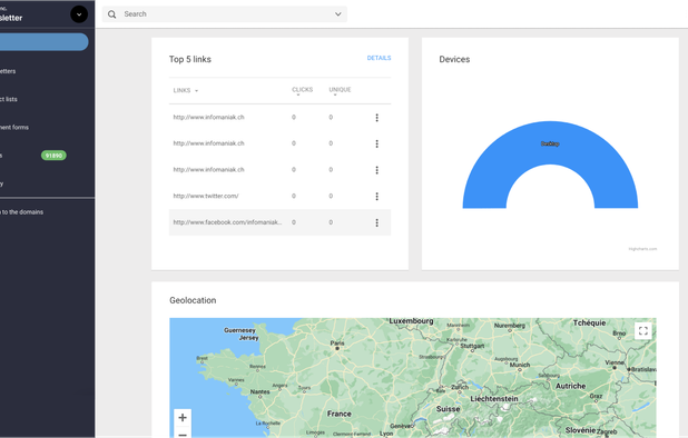 Infomaniak Newsletter screenshot 1
