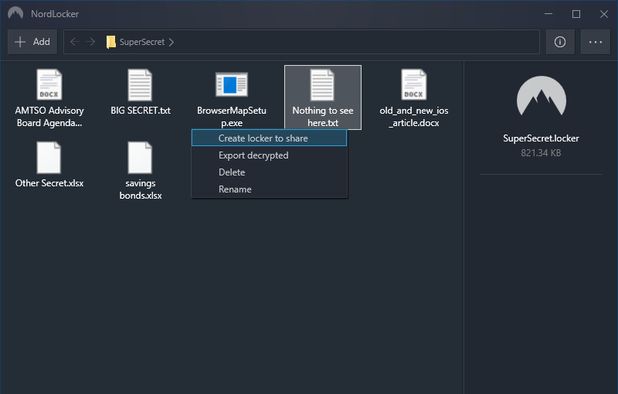 Nordlocker screenshot 1