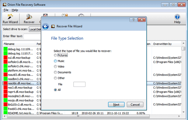 Orion File Recovery screenshot 1