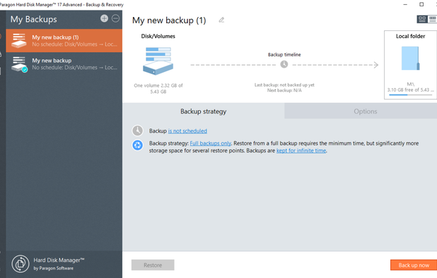 Paragon Backup & Recovery screenshot 1